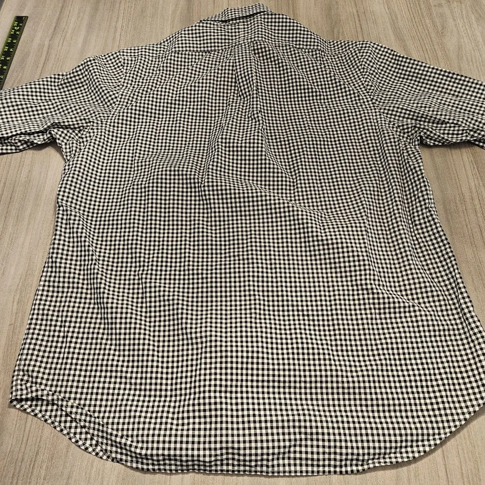 Polo Ralph Lauren Gingham Button Down Shirt Mens Size XL Black White Long Sleeve